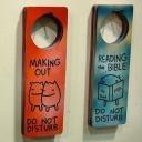 Making Out / Reading the Bible - DO NOT DISTURB door hanger by i like apple juice
