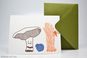 Rhymes with Twee - Mushroom Portobello Truffle Enoki Love Card