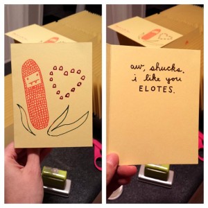 La De Blog - i like you elotes card - Rhymes with Twee